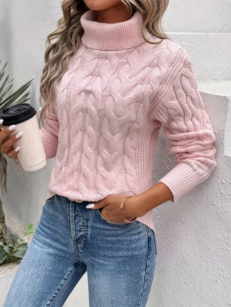 Sylis-Mode | Cable knit turtleneck sweater women's
