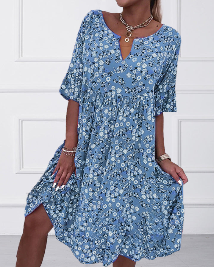 Sylis | Half-sleeve Dress in Floral Print