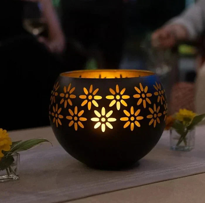 Flower Pattern Candle Lamp – Decorative LED Table Lamp for Stylish Lighting