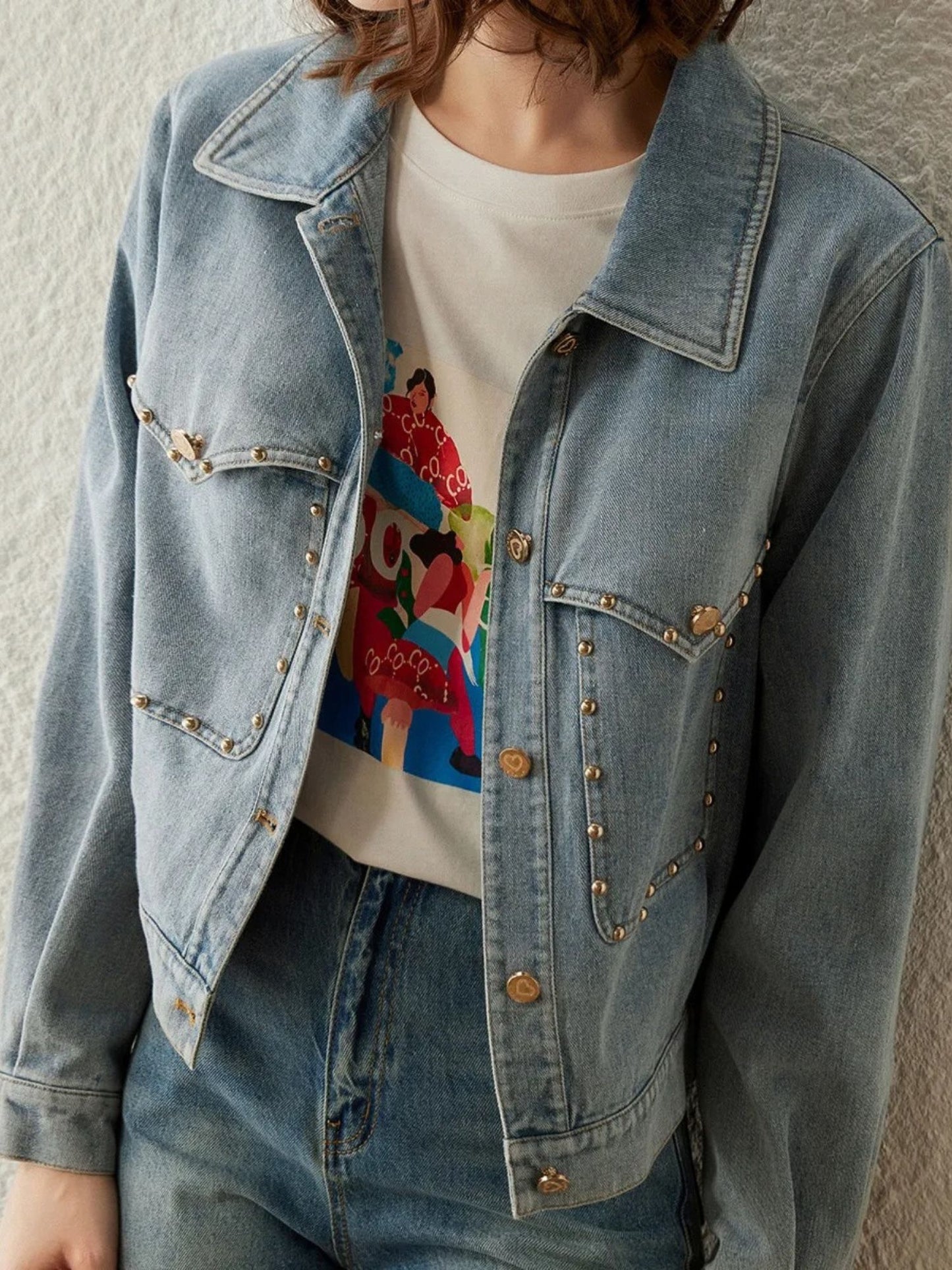 Studded Retro Denim Jacket