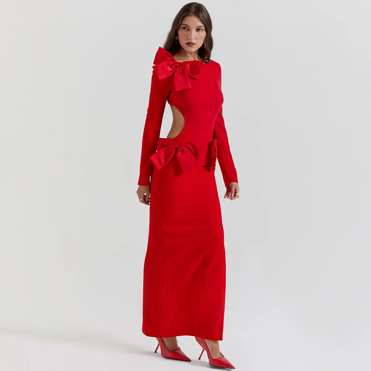 Sylis - Attractive Long Dress With Bows