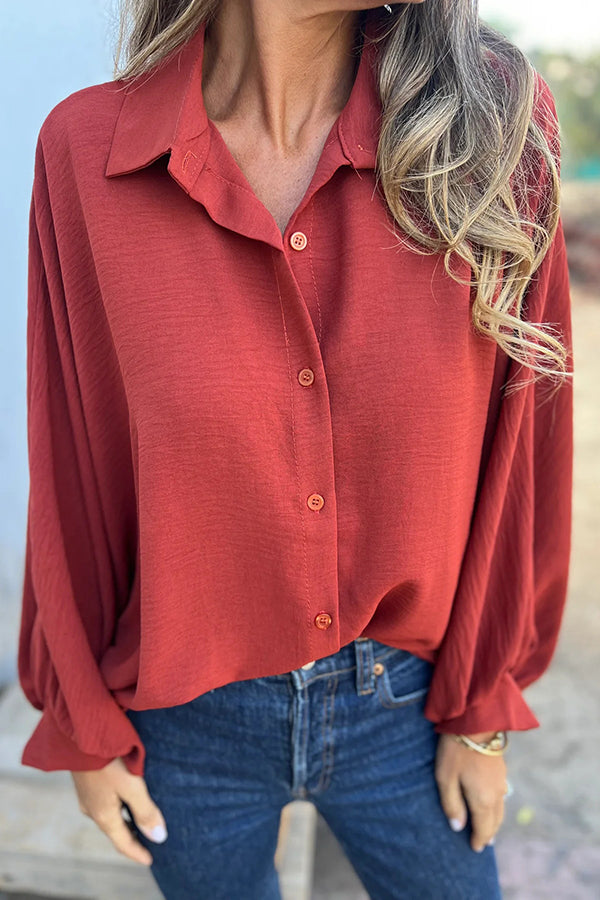 Sylis | Relaxed Fit Batwing Buttoned Top