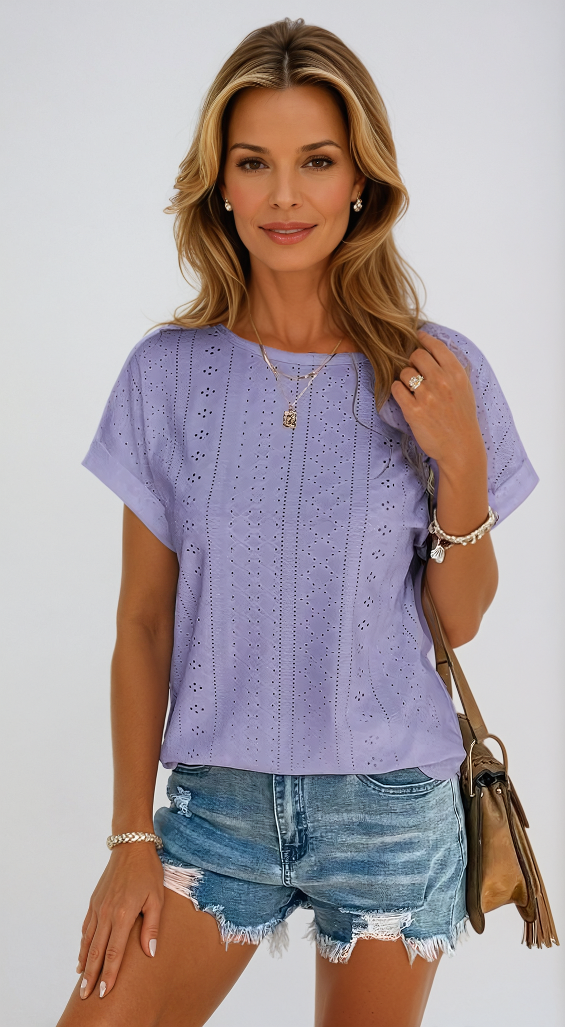 Sylis | Casual Eyelet Top