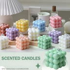 Scented candle in cube shape for stylish decoration