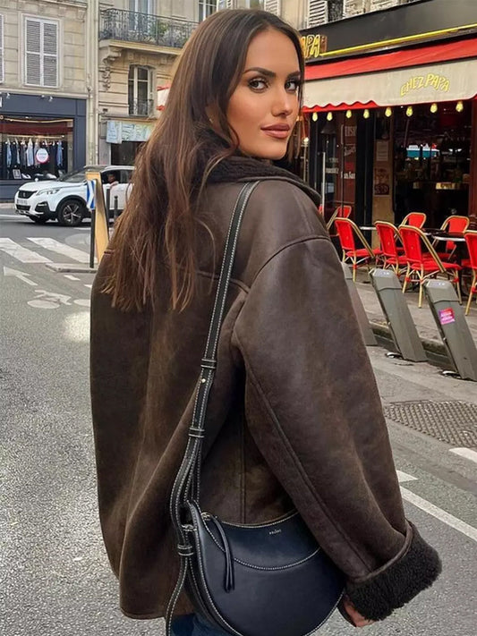 Sylis | Oversized women's jacket with fur