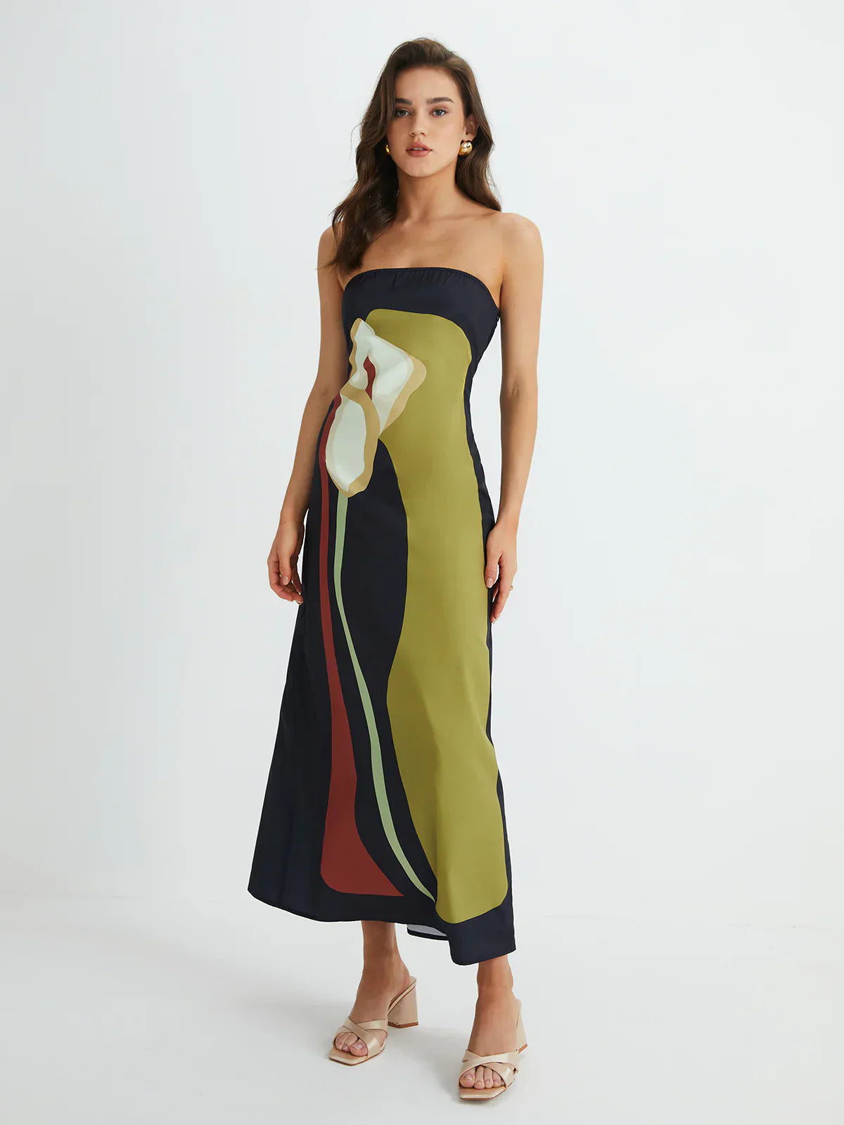 Sylis | Abstract Strapless Maxi Dress