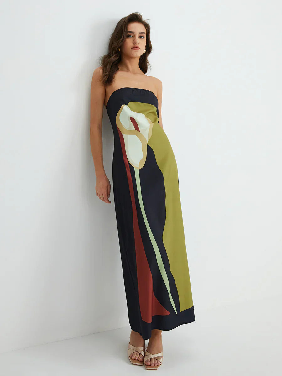 Sylis | Abstract Strapless Maxi Dress