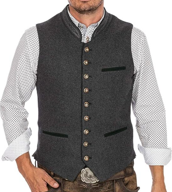 Sylis-Mode - Elegant Men's Traditional Vest Gray