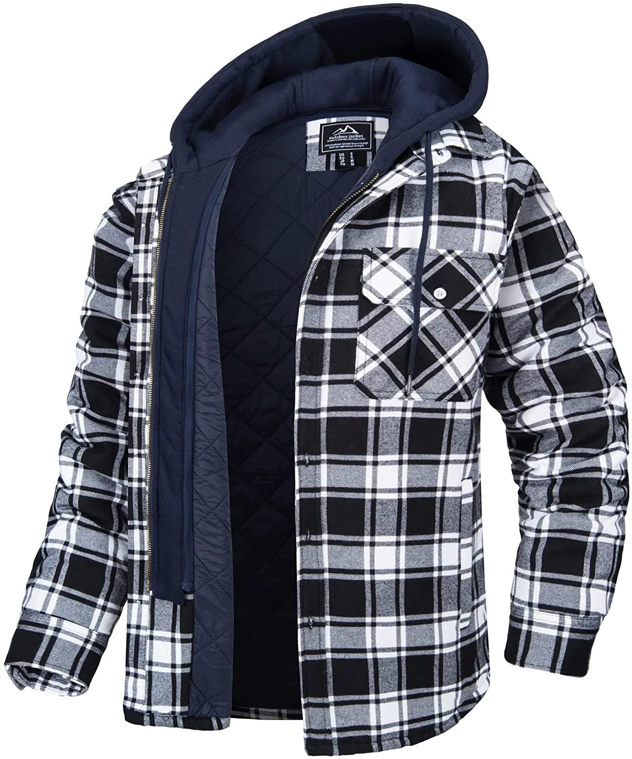 Sylis | Checked men's jacket with hood and warm lining