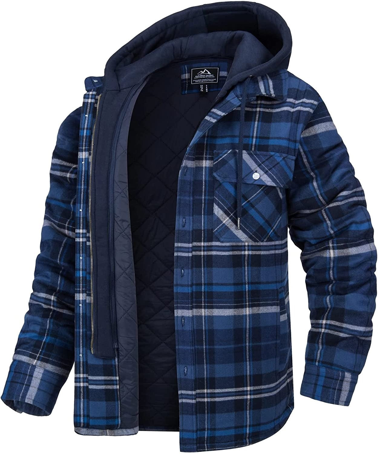 Sylis | Checked men's jacket with hood and warm lining