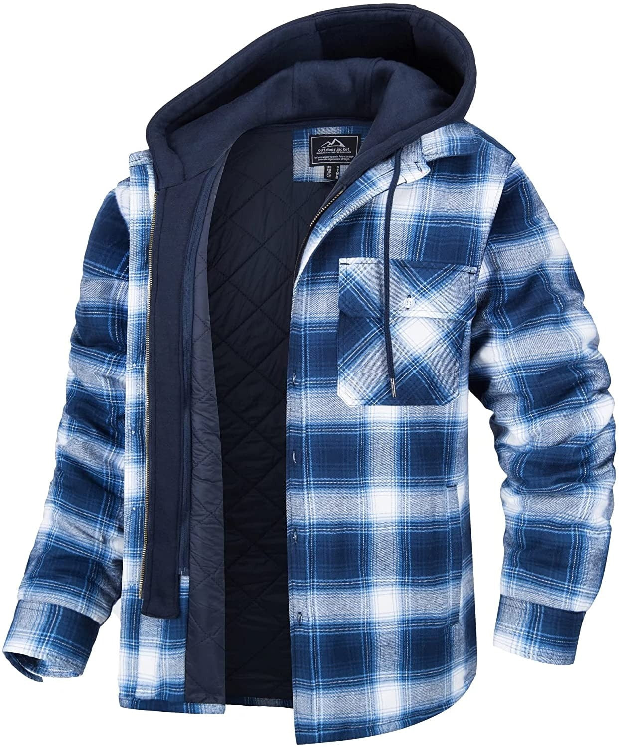 Sylis | Checked men's jacket with hood and warm lining