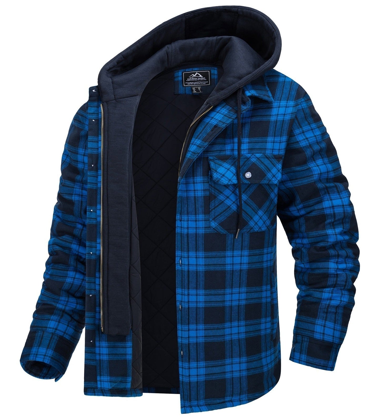 Sylis | Checked men's jacket with hood and warm lining