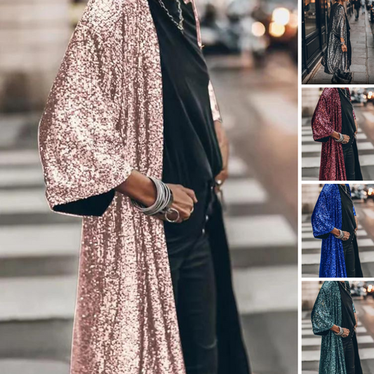 Sylis | Wind-resistant knitted jacket with shiny sequins