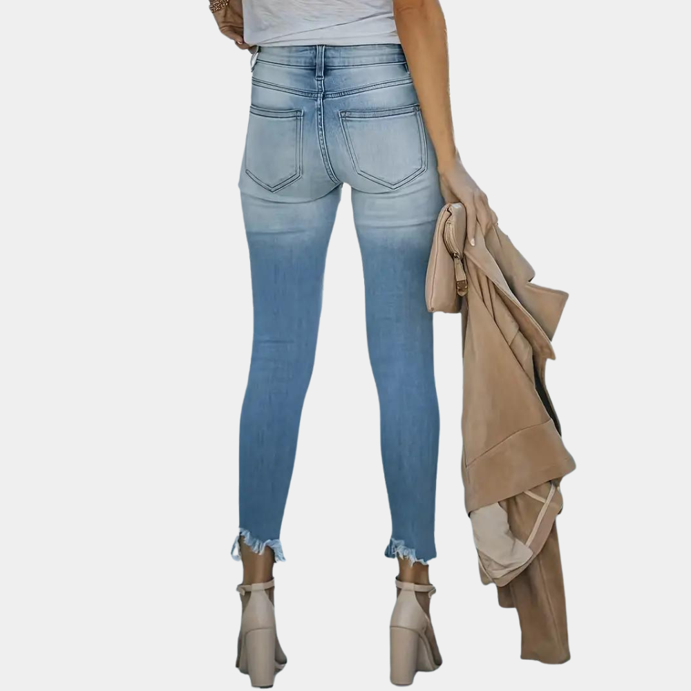 Sylis | Women's Ripped Jeans with buttons