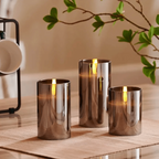 LED Candles Glass Flickering Flameless Set