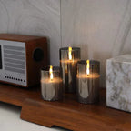 LED Candles Glass Flickering Flameless Set