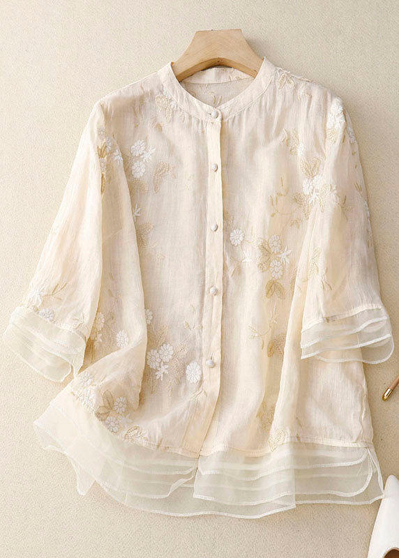 Sylis | Embroidered Cotton-Linen Blouse