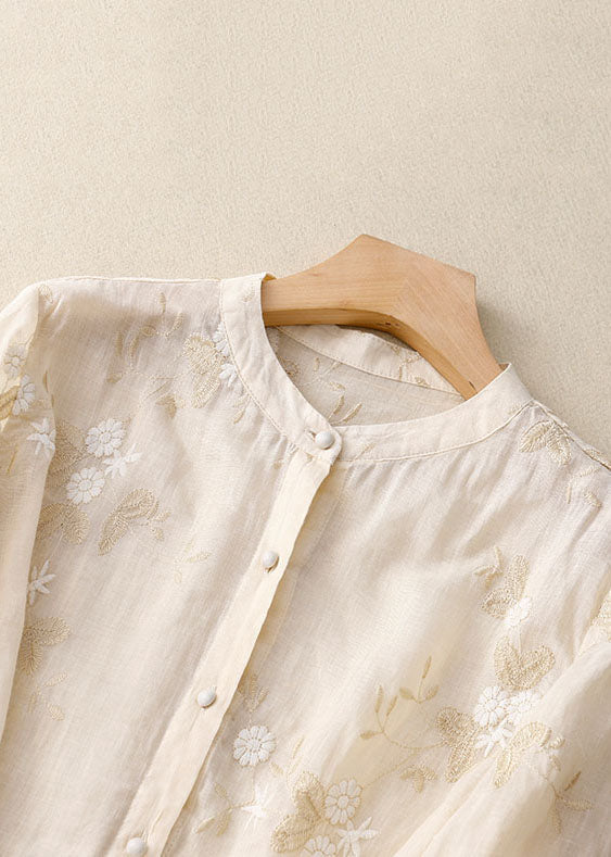 Sylis | Embroidered Cotton-Linen Blouse