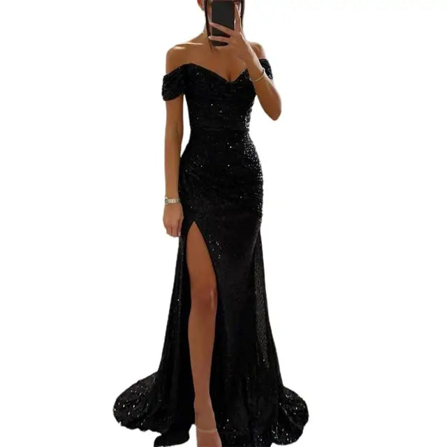 Sylis | Elegant V neck evening dress