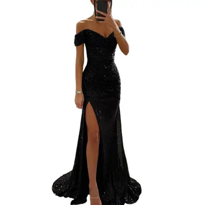 Sylis | Elegant V neck evening dress