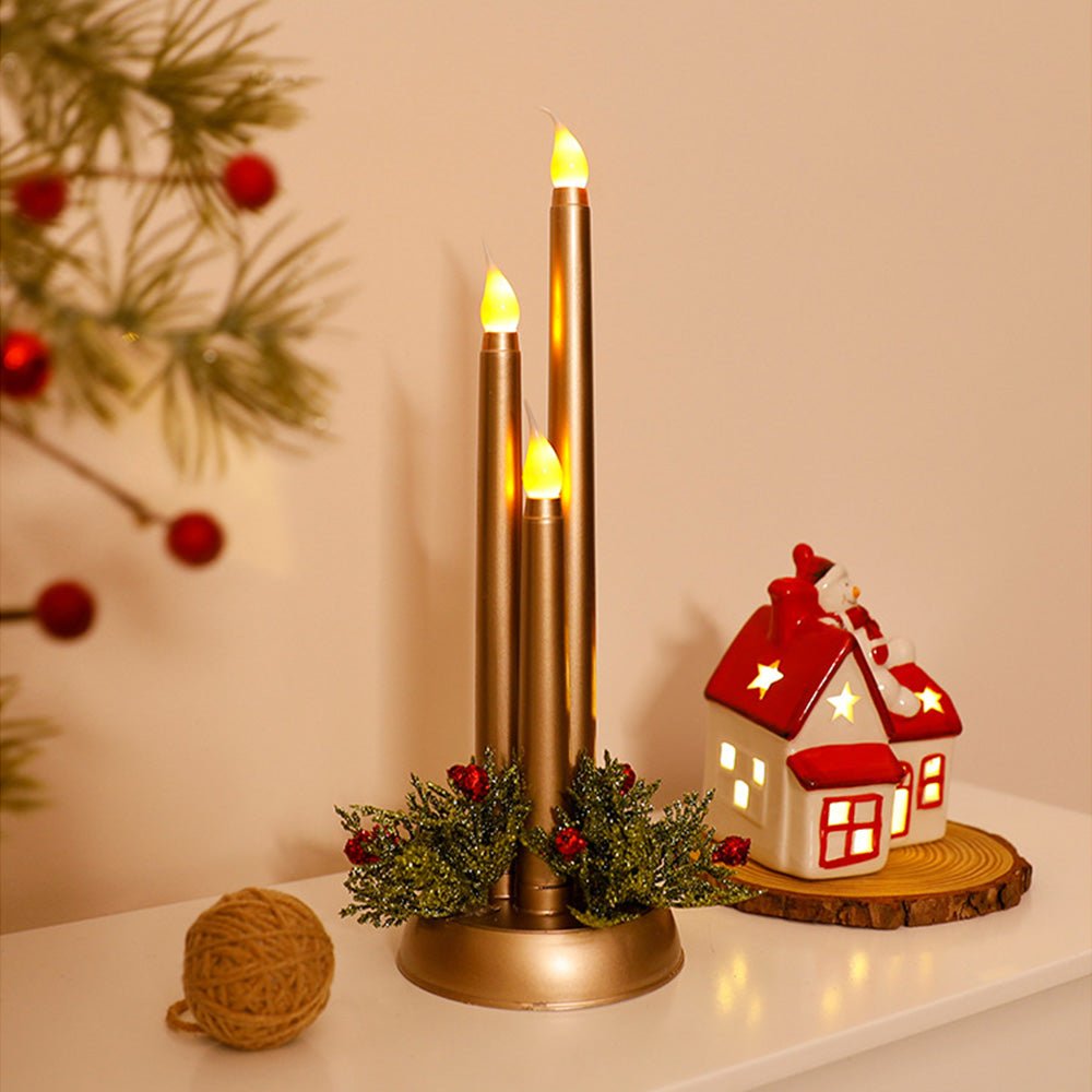 Flameless LED Christmas Candles with Realistic Flickering Light