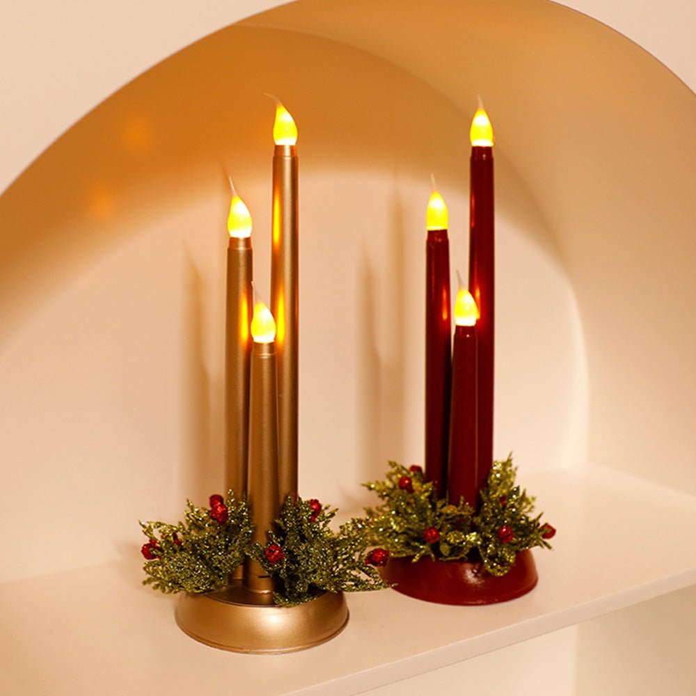 Flameless LED Christmas Candles with Realistic Flickering Light