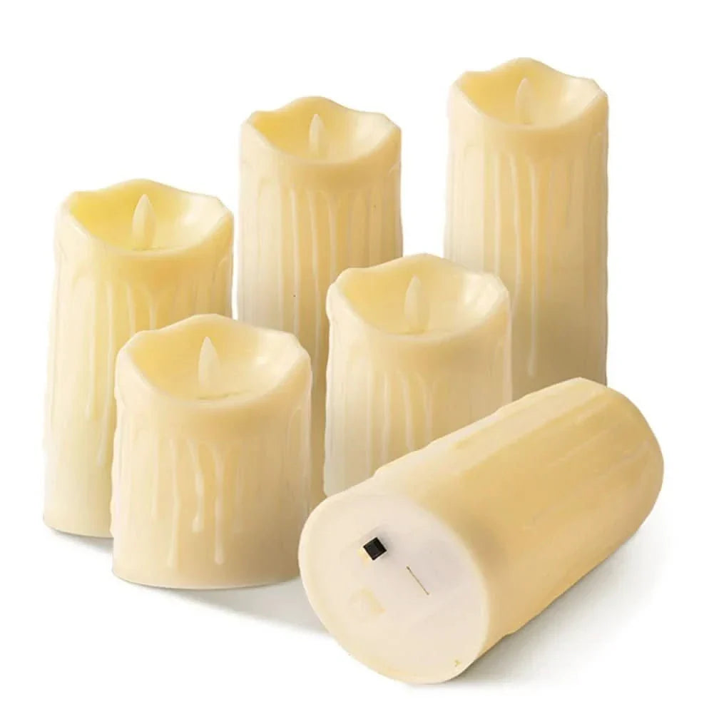 Flameless Electronic Decoration, Set in Ivory White