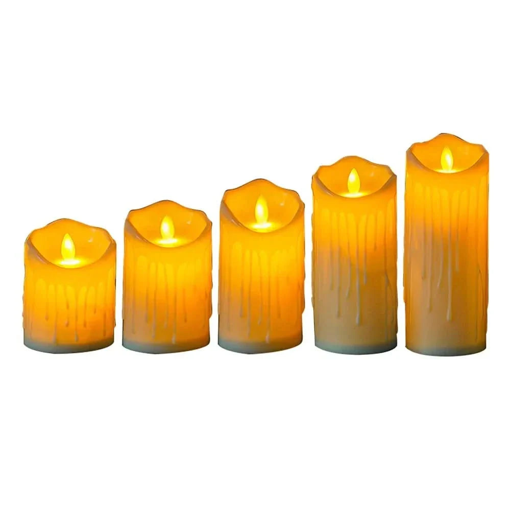 Flameless Electronic Decoration, Set in Ivory White