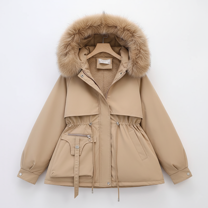 Sylis Parka with fur hood & Adjustable waist | Plus sizes