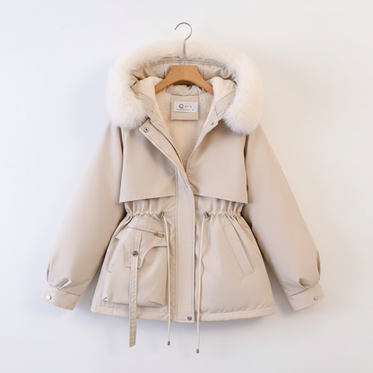 Sylis Parka with fur hood & Adjustable waist | Plus sizes