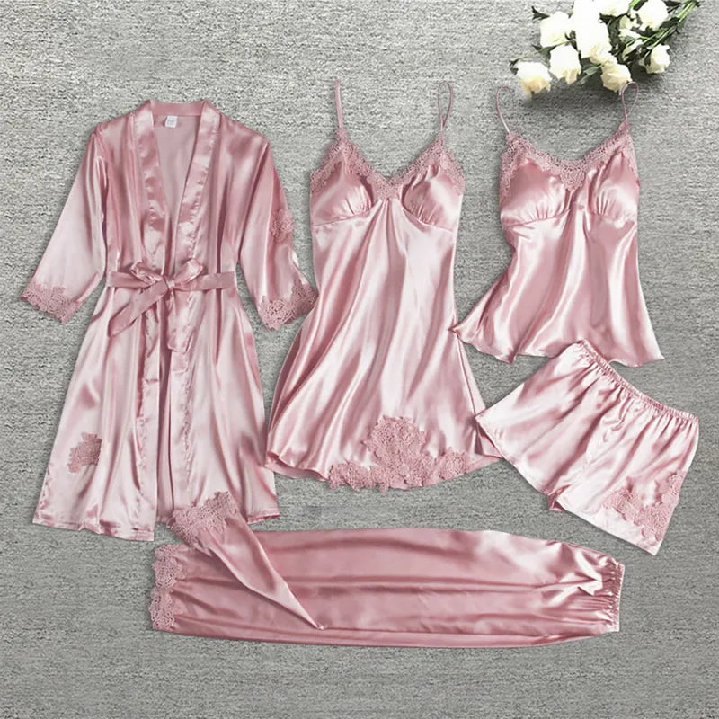 Sylis-Mode - Five-piece silk bathrobe set