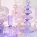 Lilac Candle Holder made of Glass