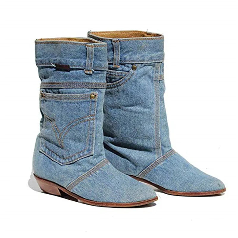 Sylis-Mode - Jeans ankle boots with a small heel