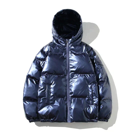 Sylis-Mode - Windproof metallic winter puffer jacket