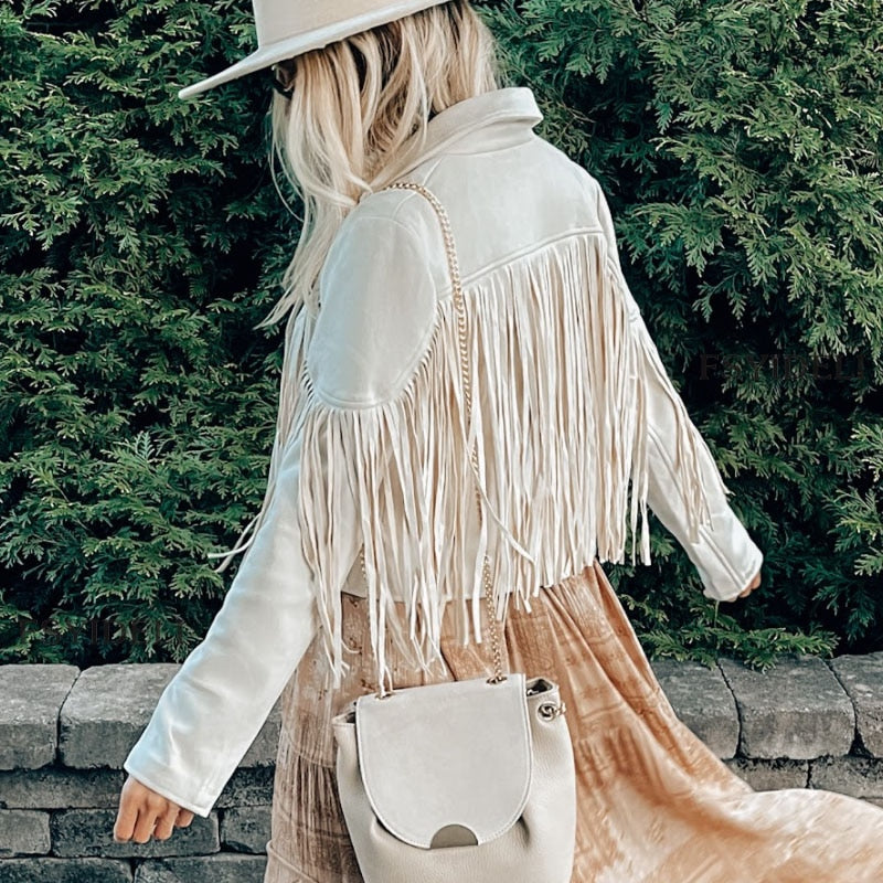 Sylis | Fashion Suede Fringed Jacket