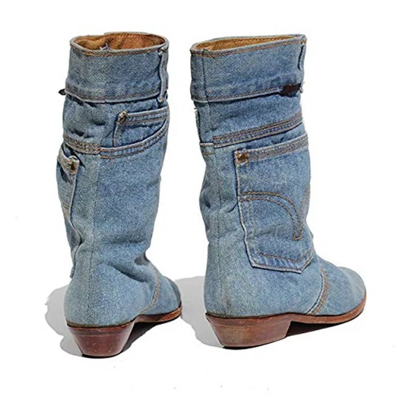 Sylis-Mode - Jeans ankle boots with a small heel