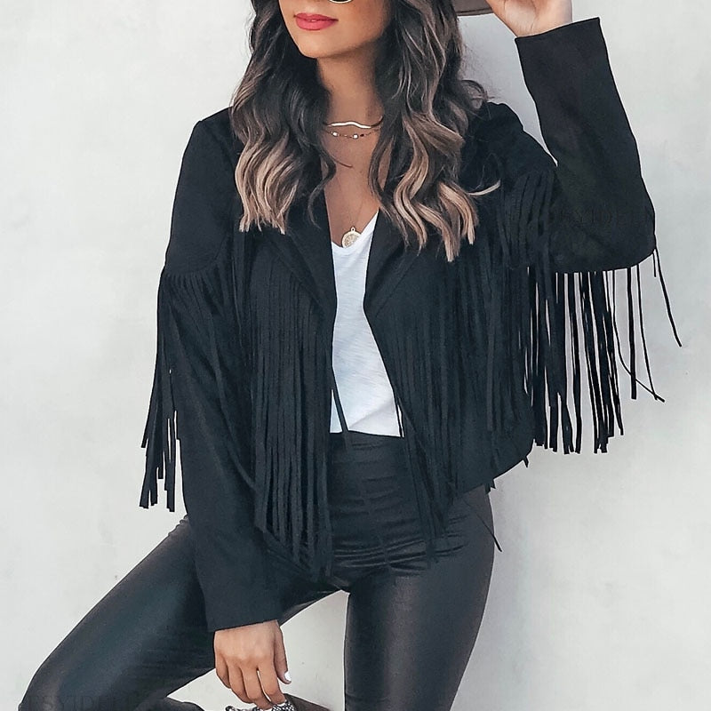 Sylis | Fashion Suede Fringed Jacket