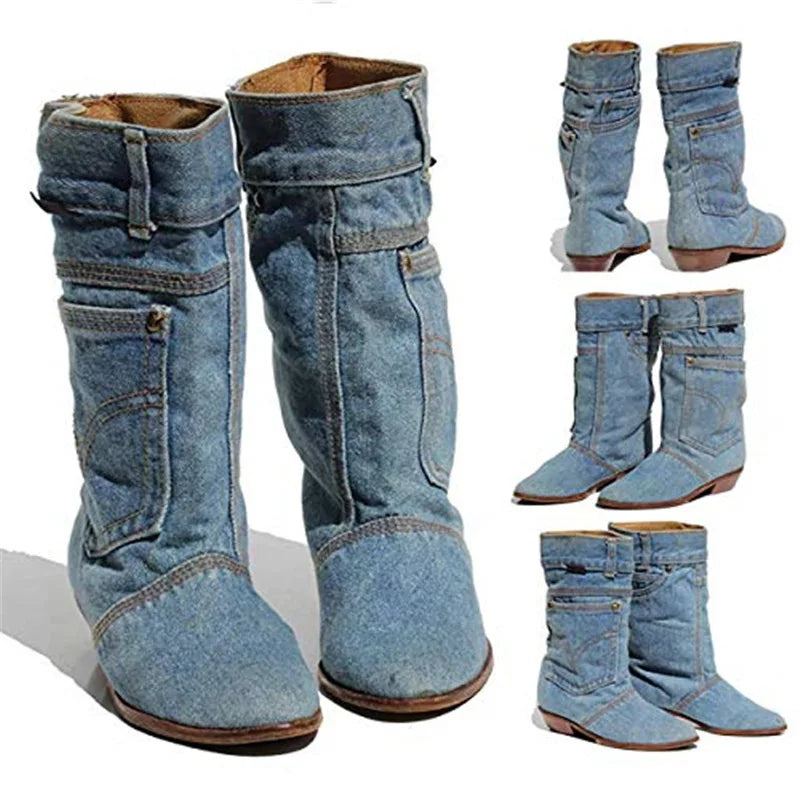 Sylis-Mode - Jeans ankle boots with a small heel