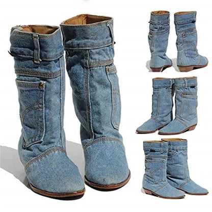 Sylis-Mode - Jeans ankle boots with a small heel