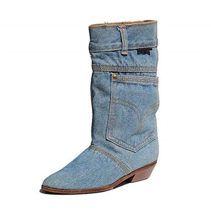 Sylis-Mode - Jeans ankle boots with a small heel