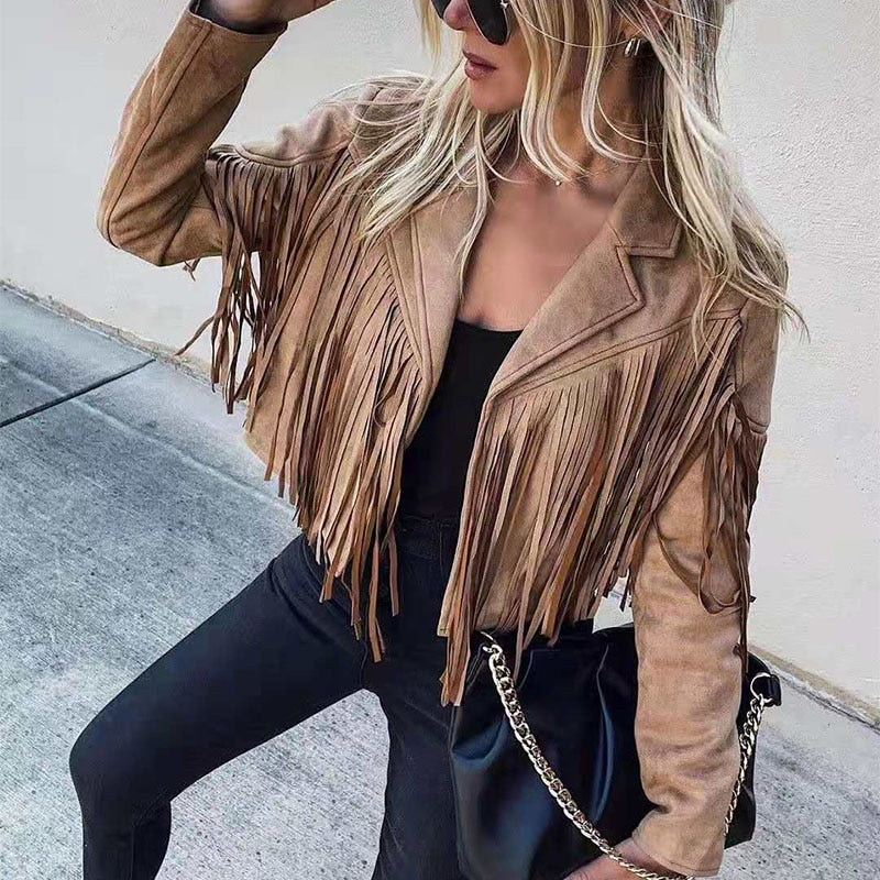 Sylis | Fashion Suede Fringed Jacket