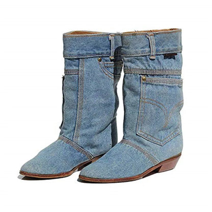 Sylis-Mode - Jeans ankle boots with a small heel