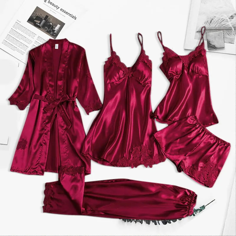 Sylis-Mode - Five-piece silk bathrobe set