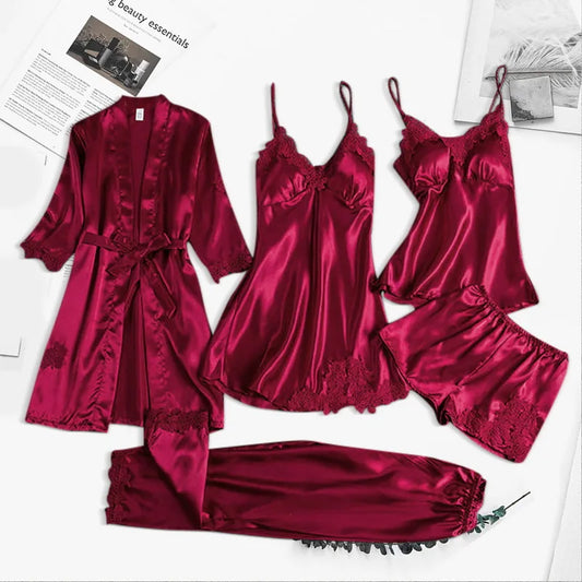 Sylis-Mode - Five-piece silk bathrobe set