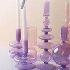 Lilac Candle Holder made of Glass