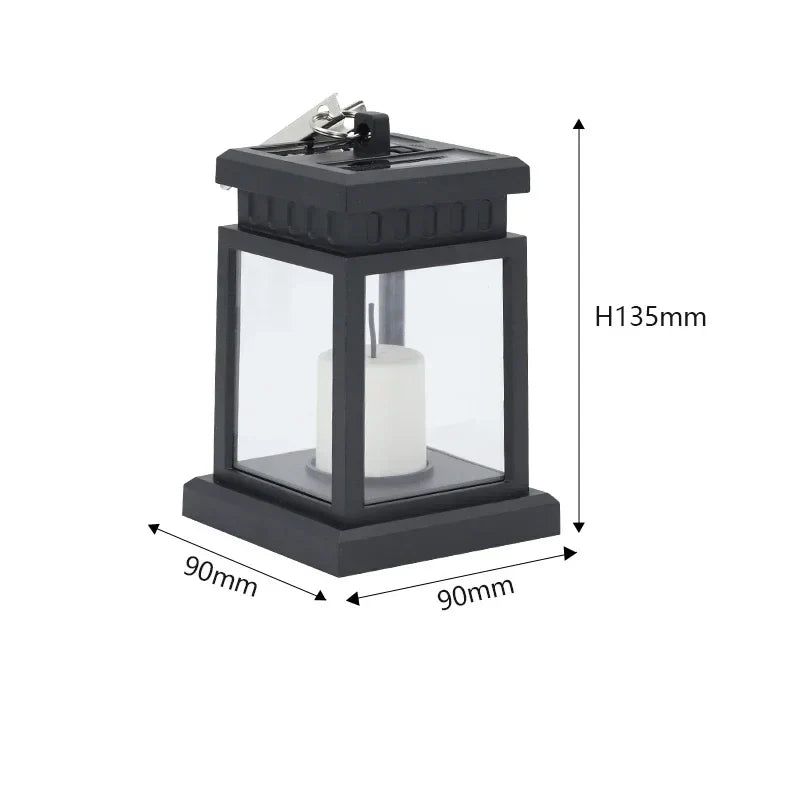 Solar Lantern with LED Candle – Hanging Lamp for Garden & Terrace, Decorative Light for Outdoor