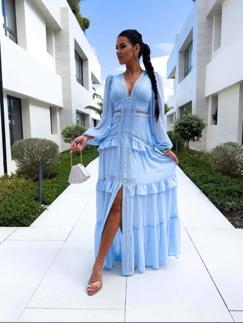 Sylis | Tiered Long Sleeve Maxi Dress