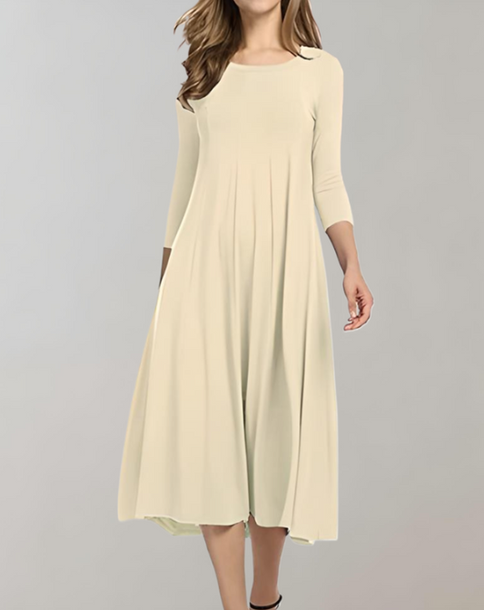 Sylis | A-line dress with 3/4 sleeves and a round neckline