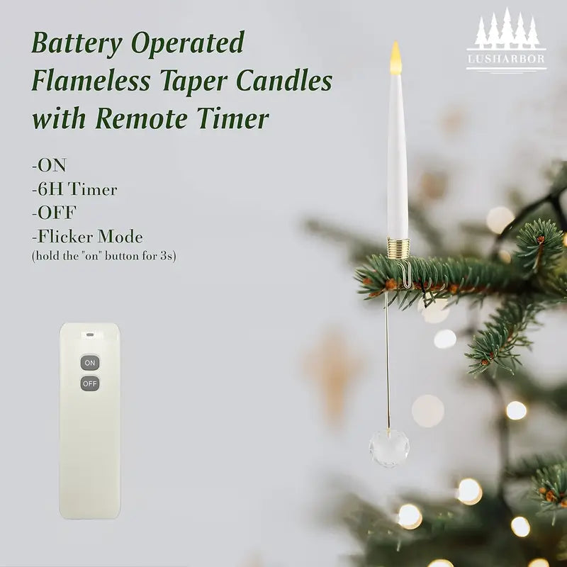 LED Tree Candle Set | Flameless Christmas and Halloween Decoration