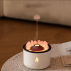 Aroma humidifier with flame effect & night light for relaxation & room fragrance